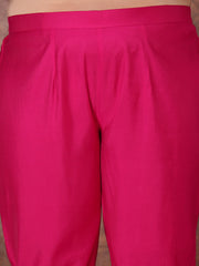 Floral Yoke Design Sequinned Anarkali Kurta With Palazzos & Dupatta