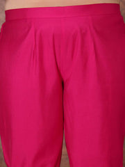 Floral Yoke Design Sequinned Anarkali Kurta With Palazzos & Dupatta