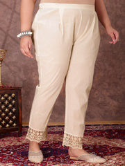 Women Floral Embroidered Thread Work Anarkali Kurta with Trousers & Dupatta