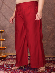 Women Floral Embroidered Thread Work Kurta with Palazzos & Dupatta