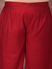 Women Floral Embroidered Thread Work Kurta with Palazzos & Dupatta