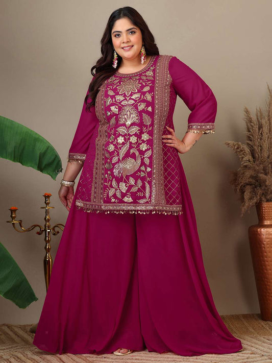 Women Ethnic Motifs Embroidered Regular Kurta Palazzos & With Dupatta