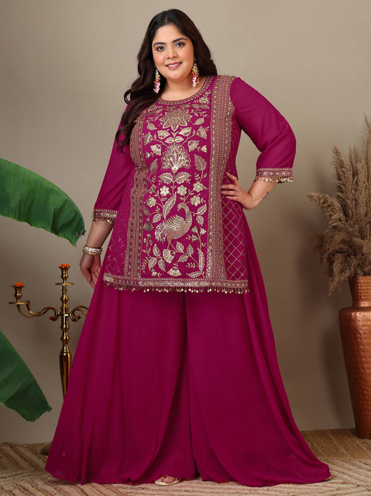 Women Ethnic Motifs Embroidered Regular Kurta Palazzos & With Dupatta