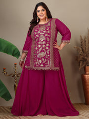 Women Ethnic Motifs Embroidered Regular Kurta Palazzos & With Dupatta