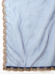 Ethnic Motifs Thread Work Straight Kurta With Palazzos & Dupatta