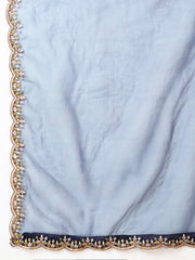 Ethnic Motifs Thread Work Straight Kurta With Palazzos & Dupatta