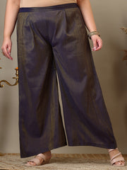 Ethnic Motifs Thread Work Straight Kurta With Palazzos & Dupatta