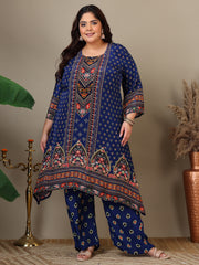 Women Plus Size Floral Printed Kurta with Palazzos & Dupatta