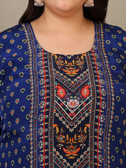 Women Plus Size Floral Printed Kurta with Palazzos & Dupatta
