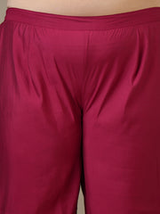 Women Plus Size Floral Embroidered A-Line Kurta with Trousers & Dupatta