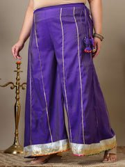 Women Plus Size Ethnic Motifs Embroidered Kurta with Sharara & Dupatta