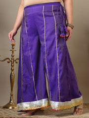 Women Plus Size Ethnic Motifs Embroidered Kurta with Sharara & Dupatta