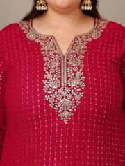 Women Ethnic Motifs Embroidered Regular Kurta with Sharara & With Dupatta