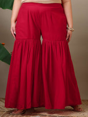 Women Ethnic Motifs Embroidered Regular Kurta with Sharara & With Dupatta