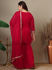 Women Ethnic Motifs Embroidered Regular Kurta with Sharara & With Dupatta