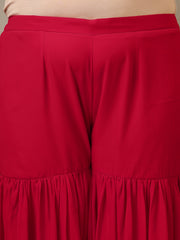 Women Ethnic Motifs Embroidered Regular Kurta with Sharara & With Dupatta