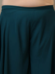 Women Plus Size Geometric Foil and Zari Embroidered Kurta Set with Dupatta