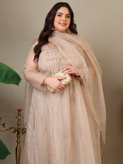 Women Ethnic Motifs Embroidered Pleated Kurta with Palazzos & Dupatta