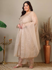 Women Ethnic Motifs Embroidered Pleated Kurta with Palazzos & Dupatta