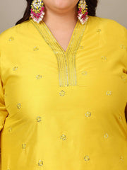 Women Floral Embroidered Regular Sequinned Kurta with Trousers & Dupatta