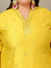 Women Floral Embroidered Regular Sequinned Kurta with Trousers & Dupatta