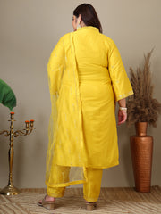 Women Floral Embroidered Regular Sequinned Kurta with Trousers & Dupatta