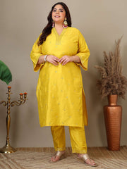 Women Floral Embroidered Regular Sequinned Kurta with Trousers & Dupatta