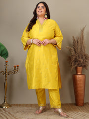 Women Floral Embroidered Regular Sequinned Kurta with Trousers & Dupatta