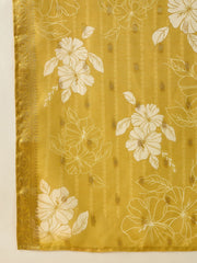 Women Floral Regular Mirror Work Kurta with Trousers & With Dupatta