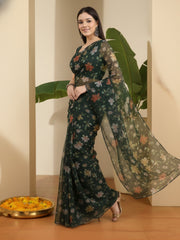Floral Organza Saree