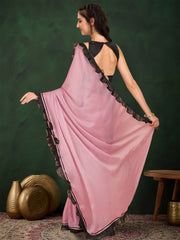 Ruffle Saree With Blouse Piece