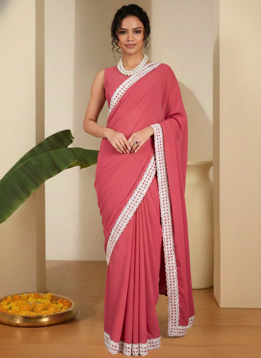Embellished Poly Georgette Saree