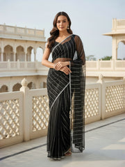 Embellished Sequinned Net Heavy Work Saree