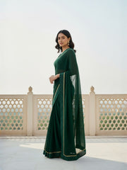 Embellished Beads and Stones Poly Georgette Saree