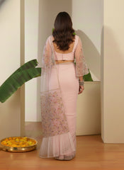 Floral Sequinned Net Saree