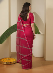 Embellished Embroidered Organza Heavy Work Saree