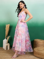 Floral Printed A-Line Maxi Dress