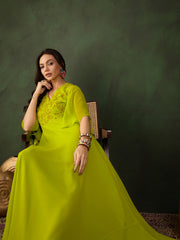 Sequinned Embroidered A-Line Maxi Dress