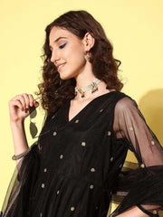 Women Floral Embroidered Regular Sequinned Kurta with Trousers & With Dupatta