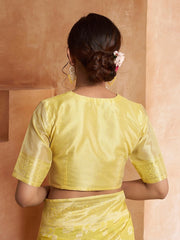 Yellow Ethnic Motif Woven Design Zari Saree
