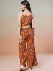 Yellow Girls Printed Top & Trousers Co-Ord