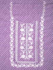 Lavender Floral Embroidered Sequinned Unstitched Dress Material