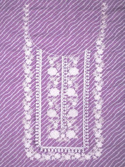Lavender Floral Embroidered Sequinned Unstitched Dress Material