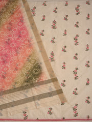 Cream Embroidered Pure Cotton Unstitched Dress Material