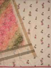 Cream Embroidered Pure Cotton Unstitched Dress Material