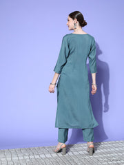 Women Angrakha Gotta Patti Chanderi Cotton Kurta with Trousers