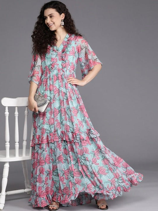 Printed Fit & Flared Ethnic Dress