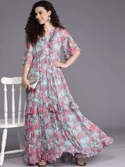 Printed Fit & Flared Ethnic Dress