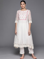 Embroidered Thread Work Kurta With Trousers