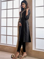 Floral Embroidered Yoke Design Kurta with Trousers & Dupatta